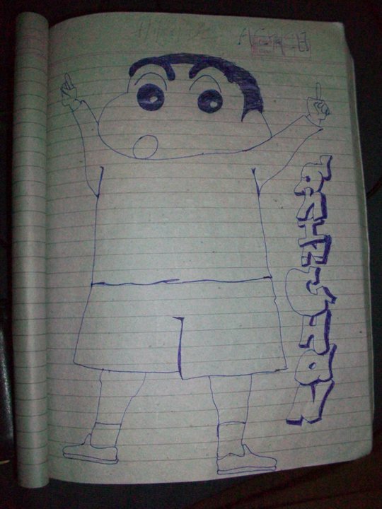 Shinchan : Cartoon Sketching on Notes | Ash Bee Zone